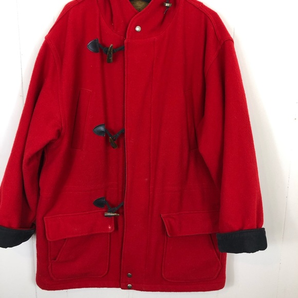 Vintage Woolrich Wool Duffle Coat Sz L - Picture 2 of 16